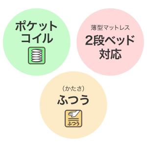 二段ベッド対応薄型ポケットコイルマットレスシン...の詳細画像1