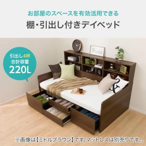 収納付きデイベッド (ジオ 棚・引き出し付き ...の詳細画像1