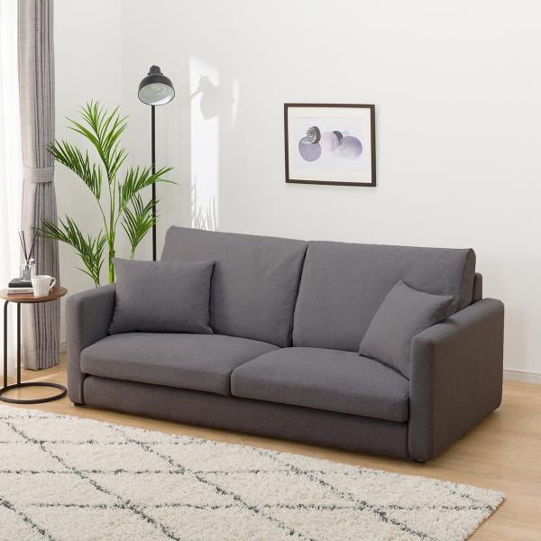 ソファー ソファ 布張り3人掛けソファ プラスチック脚タイプ(ミディアムタイプ/スリム肘 MS02 ...