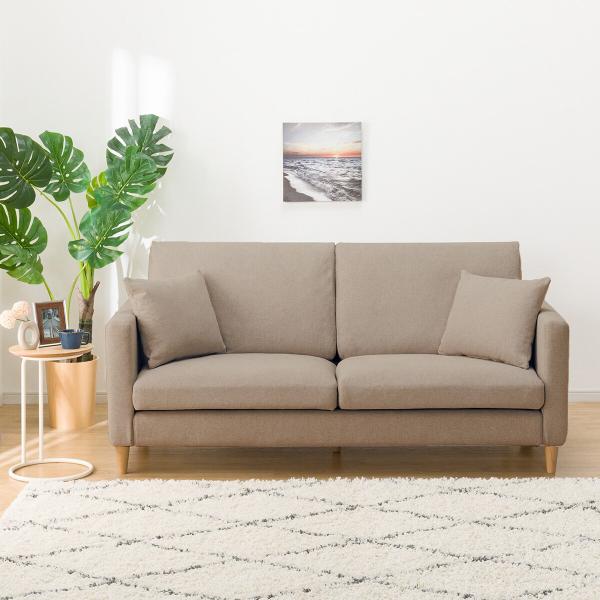 ソファー ソファ 布張り3人掛けソファ 木脚タイプ(ミディアムタイプ/スリム肘 MS02 BE/LB...