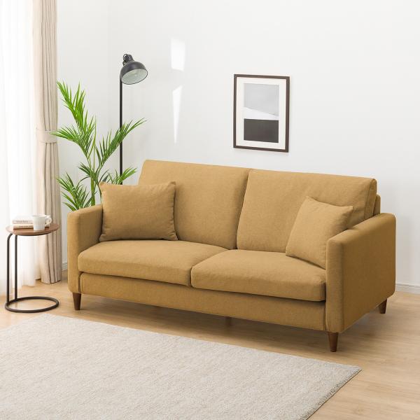 ソファー ソファ 布張り3人掛けソファ 木脚タイプ(ミディアムタイプ/スリム肘 MS02 YE/MB...