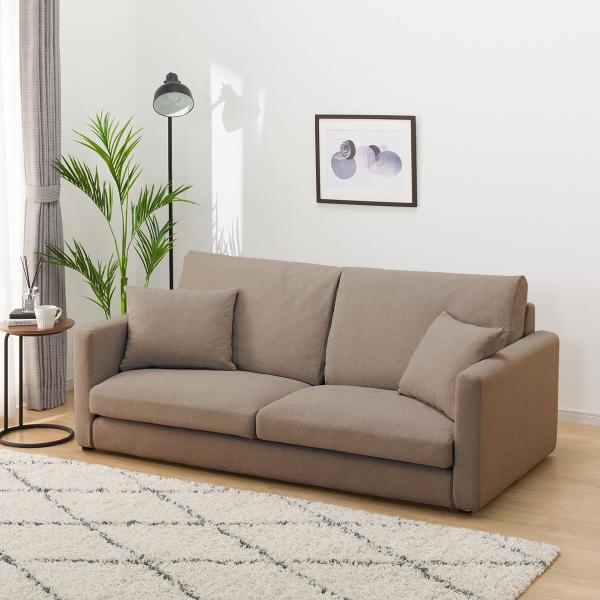 ソファー ソファ 布張り3人掛けソファ プラスチック脚タイプ(ソフトタイプ/スリム肘 MS02 BE...