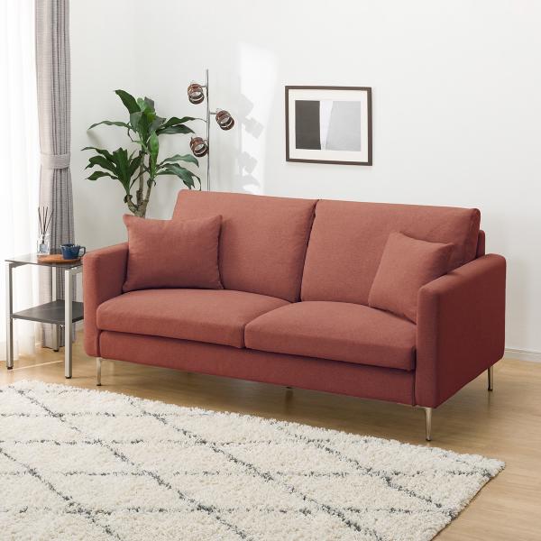 ソファー ソファ 布張り3人掛けソファ スチール脚タイプ(ソフトタイプ/スリム肘 MS02 RE/S...