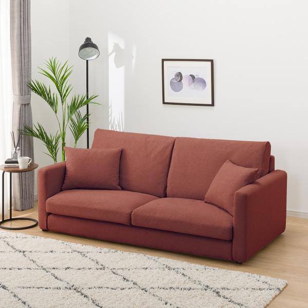 ソファー ソファ 布張り3人掛けソファ プラスチック脚タイプ(ソフトタイプ/スリム肘 MS02 RE...