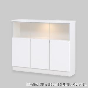 【高さオーダー】ディスプレイ収納 照明付き 扉 (幅116.5×高さ86cm 光沢WH) ニトリ｜nitori-net