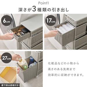 ラタン調すき間ランドリー収納 (幅20cm グ...の詳細画像2
