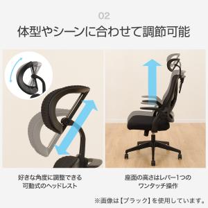 ハイバックオフィスチェア(OC513 BK) ニトリの詳細画像2
