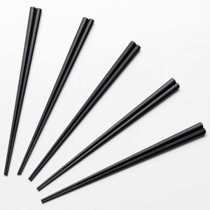 使いやすい 耐熱八角箸　5膳セット(ブラック) ニトリ