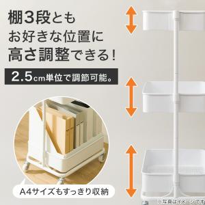 高さ調節ができるスチールワゴン トロリ4 (ホ...の詳細画像1
