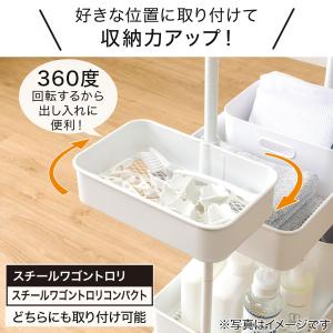 スチールワゴン トロリ用 回転バスケット(ホワ...の詳細画像2