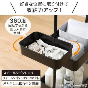 スチールワゴン トロリ用 回転バスケット(ブラ...の詳細画像2