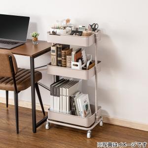 高さ調整ができるスチールワゴン モカ(DHトロ...の詳細画像4