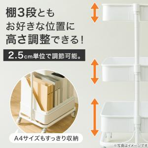 ネット特別色 高さ調節ができるスチールワゴン ...の詳細画像1