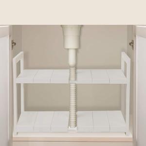 シンク下収納 2段 伸縮ラック(幅46〜74cm/奥行30cm) ニトリ｜ニトリ Yahoo!店