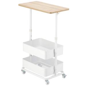 スチールワゴン天板昇降タイプ H60〜85cm(ホワイト) ニトリ