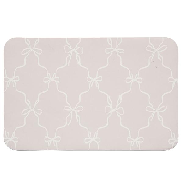 珪藻土入りやわらかバスマット(ソフトカイテキ リボン 38×59 NG09) デコホーム ニトリ