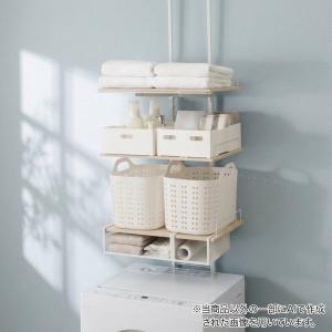 突っ張り洗濯機ラックワイド(ホワイトウォッシュ...の詳細画像3