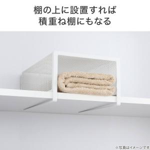 2WAY吊戸棚バスケット浅型スリム (ホワイト...の詳細画像3