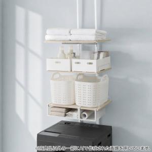 2WAY吊戸棚バスケット浅型スリム (ホワイト...の詳細画像5
