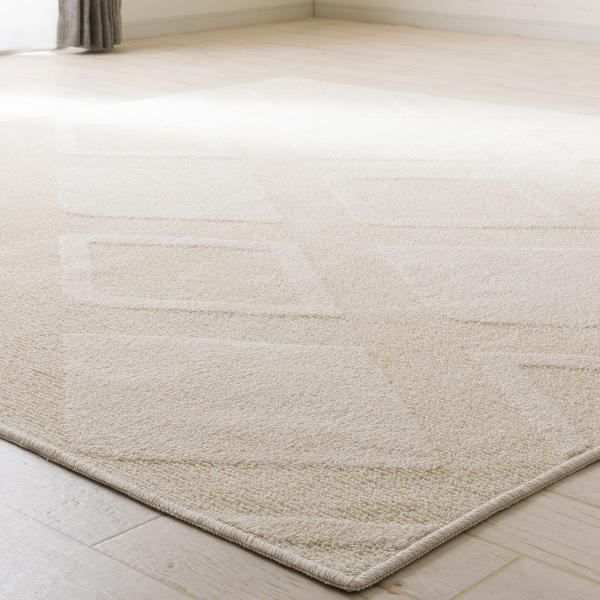 肌ざわりがやさしい綿混ラグ(185×185 アイボリー cST03) デコホーム ニトリ