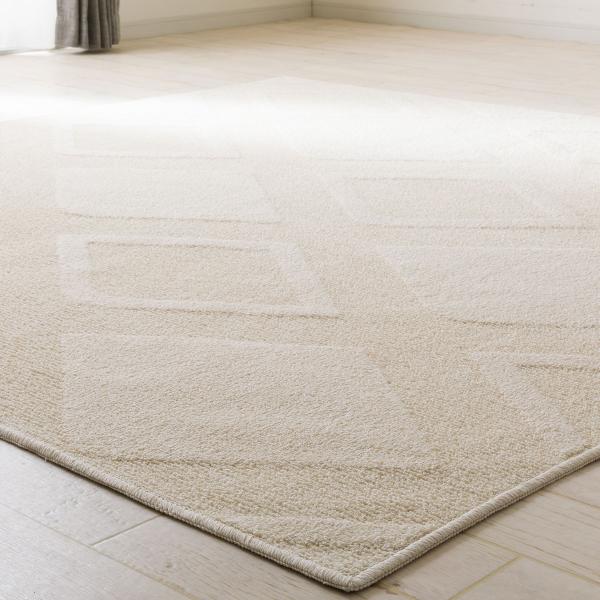 肌ざわりがやさしい綿混ラグ(185×240 アイボリー cST03) デコホーム ニトリ