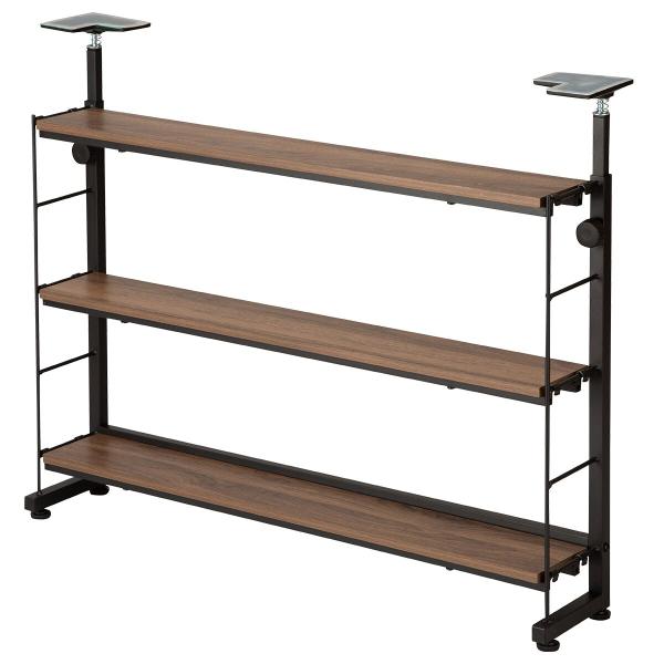 幅80cm 突っ張りカウンター下収納Nポルダ薄型 ミドルブラウン ニトリ期間限定：4/6迄