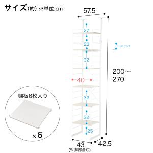 幅40cmセット 突っ張り壁面収納 Nポルダデ...の詳細画像1