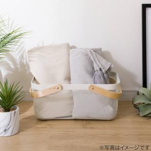 スチールメッシュバスケット EM(長方形 ホワ...の詳細画像1