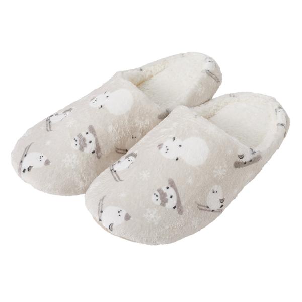 ルームシューズ(シマエナガ ngRSn2a モカ L) デコホーム ニトリ