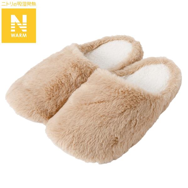 ルームシューズ(Nウォーム ファー ngRSn4a モカ M) デコホーム ニトリ