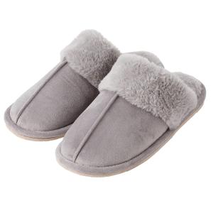 スリッパ(スエードボア ngSR10a グレー L) デコホーム ニトリ