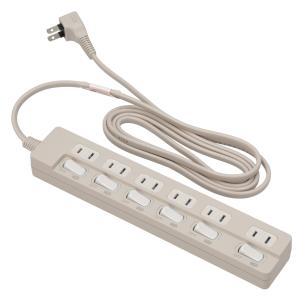 6個口節電タップ 2ｍ(MO) デコホーム ニトリ｜nitori-net