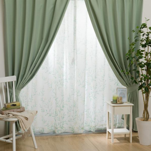 遮光2級・遮熱・遮音カーテン＆遮熱・遮像レース４枚セット(RP014 100X135X4) ニトリ ...