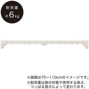 木目調つっぱりカーテンレール 伸縮式(TR2 ホワイトウォッシュ 110-150cm) ニトリ