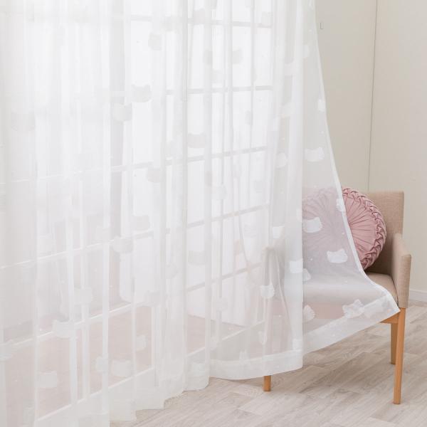 レースカーテン(100X133X2 ネコ DH175) デコホーム ニトリ
