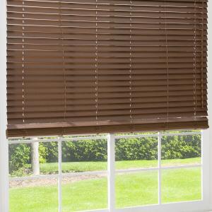 ヒモなし簡単昇降 木製風PVCブラインド(75X183 BR) ニトリ