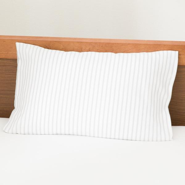 枕カバー (PT57 ストライプガラ GY) ニトリ