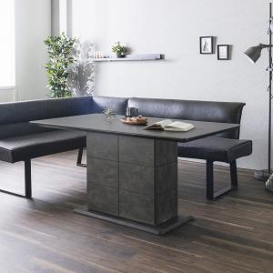 セラミック天板テーブル 収納付き (幅140c...の詳細画像5