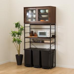 ニトリ　ゴミ箱上レンジラック　ウォールナット ヴィンテージテイストのゴミ箱上レンジラック (WAL) | ニトリ