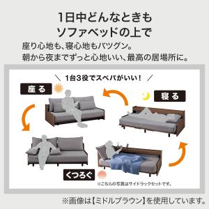 ベッドソファ (B2 MGY/MBR) ニトリの詳細画像2
