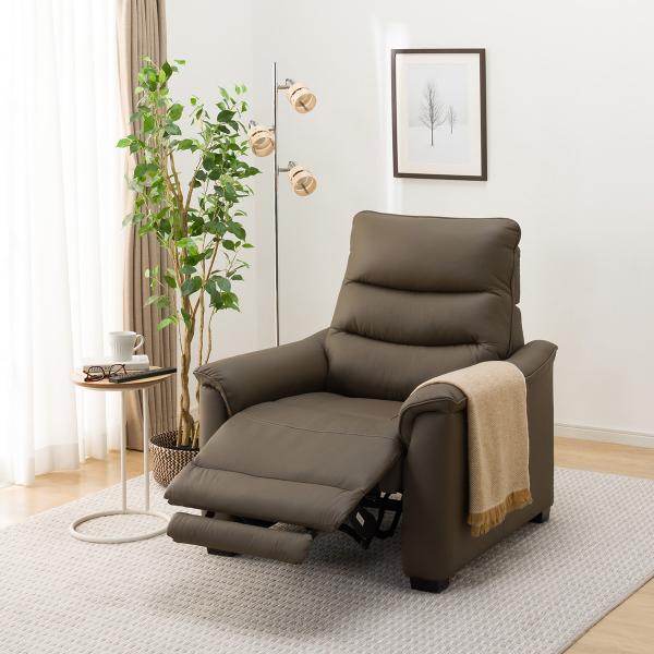 1人用電動リクライニングソファ(Nビリーバ3 革 BR) ニトリ