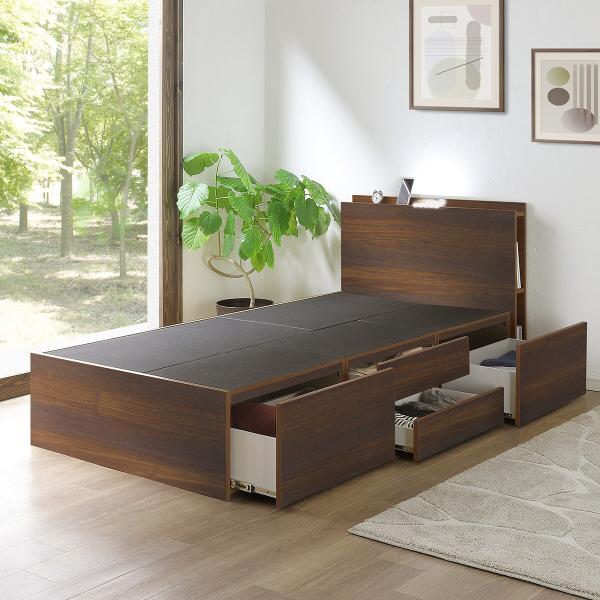 ベッド チェストベッドフレーム(DBR) 収納付き ニトリ