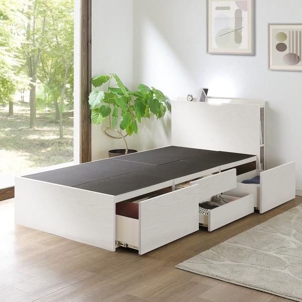 ベッド チェストベッドフレーム(WH) 収納付き ニトリ