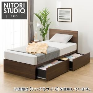 【残り３日掲載】【ニトリ】収納付きクイーンベッド マットレス付き ニトリ クイーン 棚・照明・サイド収納付きベッドフレーム(NS
