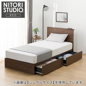 ニトリ（NITORI） 収納付きベッドフレーム セミダブル 棚付きタイプ