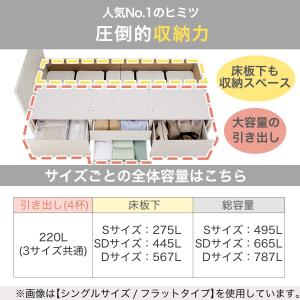 すのこダブル棚・コンセント付きチェストベッドフ...の詳細画像5