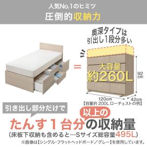 大容量収納×棚・コンセント付き チェストベッド...の詳細画像3