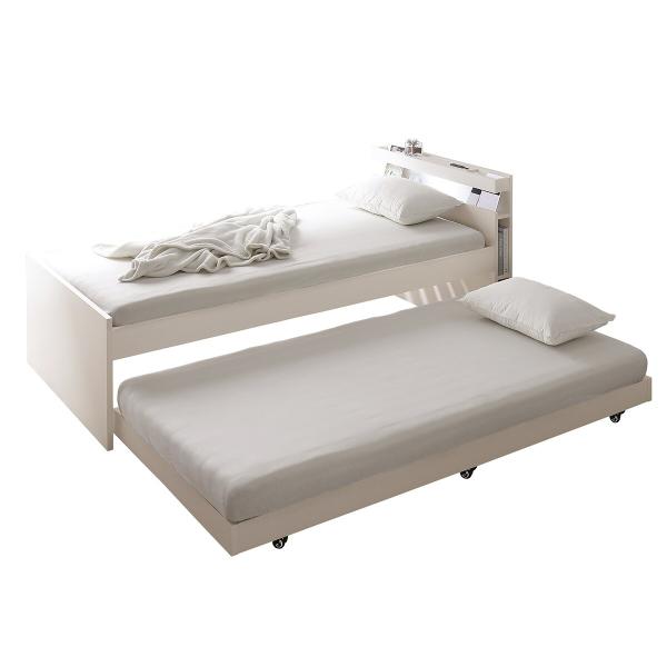収納式ツインベッド (棚・コンセント・照明付 WW) ニトリ
