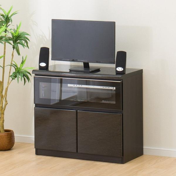 幅80 光沢のある木目模様が美しいAVキャビネット(ポスティア BK) ニトリ