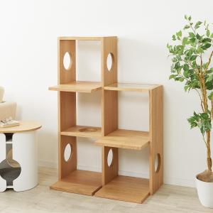 ペットシェルフ (コネクト 3段/2段セット LBR) ニトリ